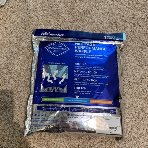 St John’s Bay Thermal Crew Neck shirt black - Picture 2 of 5